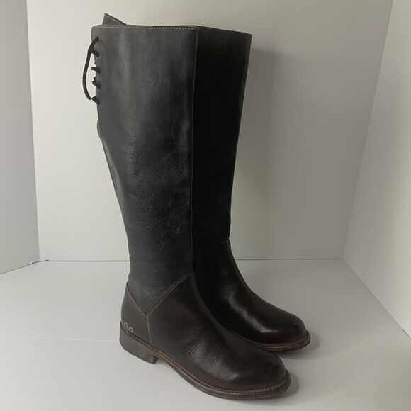 Bed Stu Manchester tall dark brown distressed leather riding boots - Picture 3 of 14